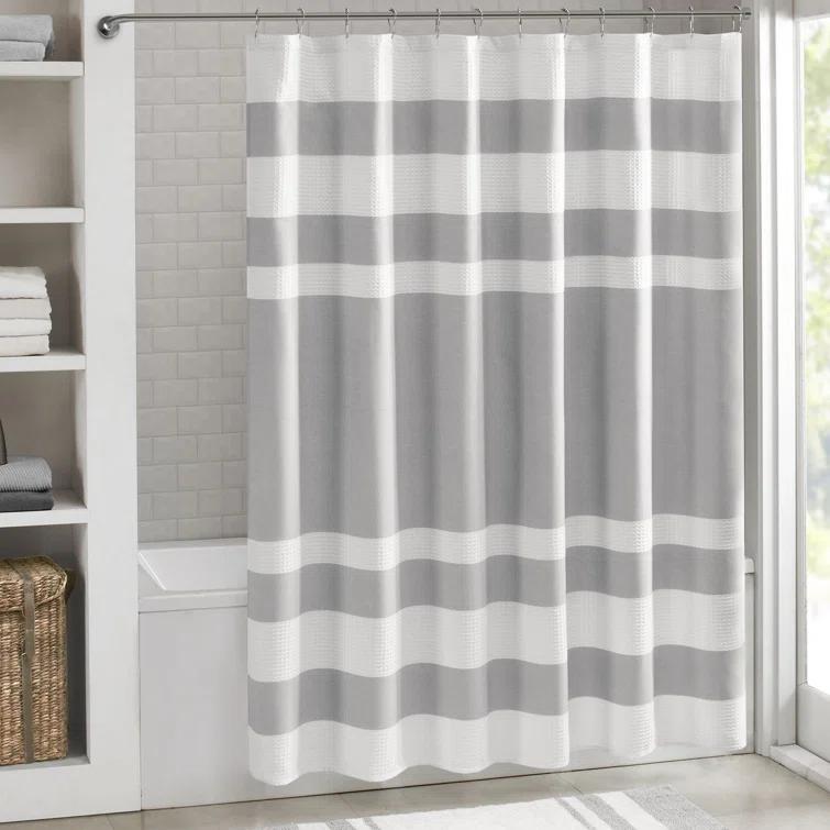 Spa Waffle Shower Curtain with 3M Treatment