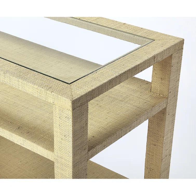 Butler Specialty Company Amelle Raffia Console Table In Beige