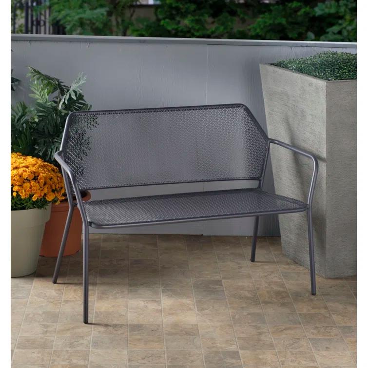 Alfresco Home Martini Patio Bench in Pencil Point