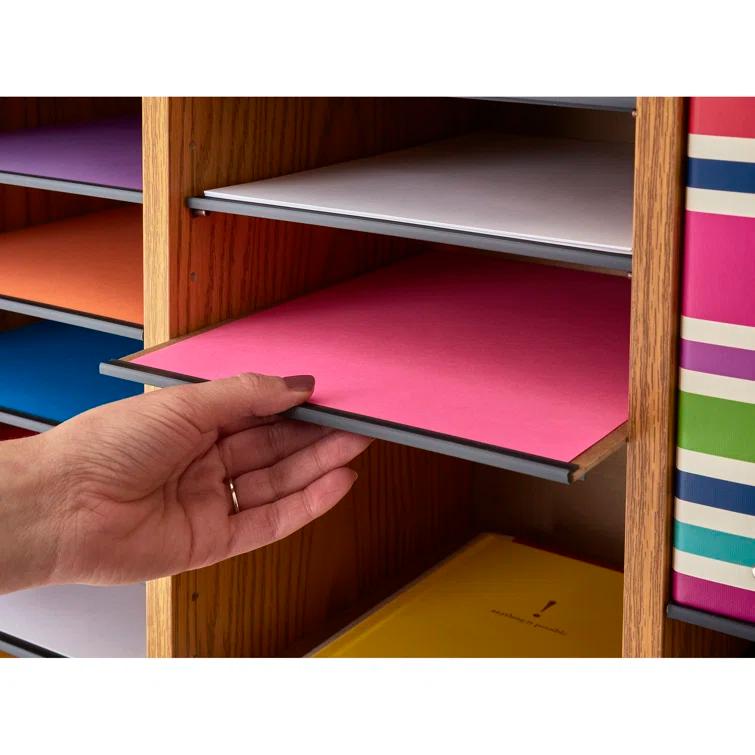 Safco® Adjustable Compartment Wood Literature Orga Literature Sorter