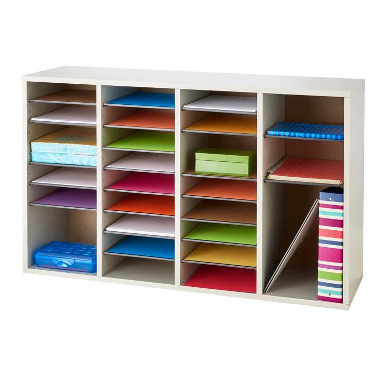 Safco® Adjustable Compartment Wood Literature Orga Literature Sorter