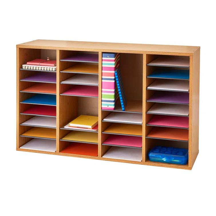 Safco® Adjustable Compartment Wood Literature Orga Literature Sorter