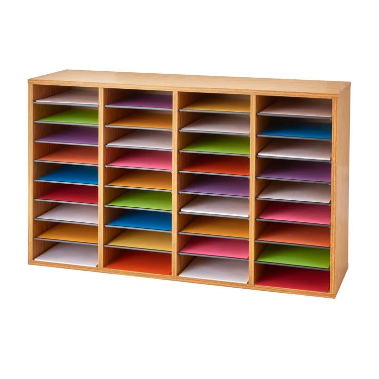 Safco® Adjustable Compartment Wood Literature Orga Literature Sorter