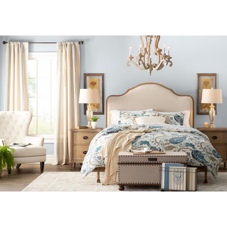 Eloise White Oak 2-Drawer Nightstand with Iron Ring Handles