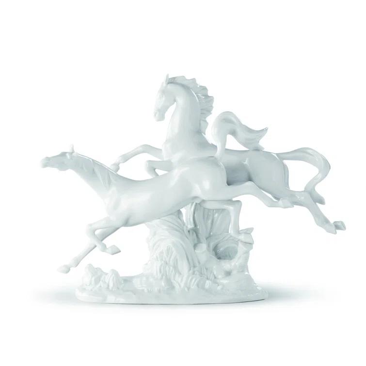 Lladro Horses Galloping Figurine