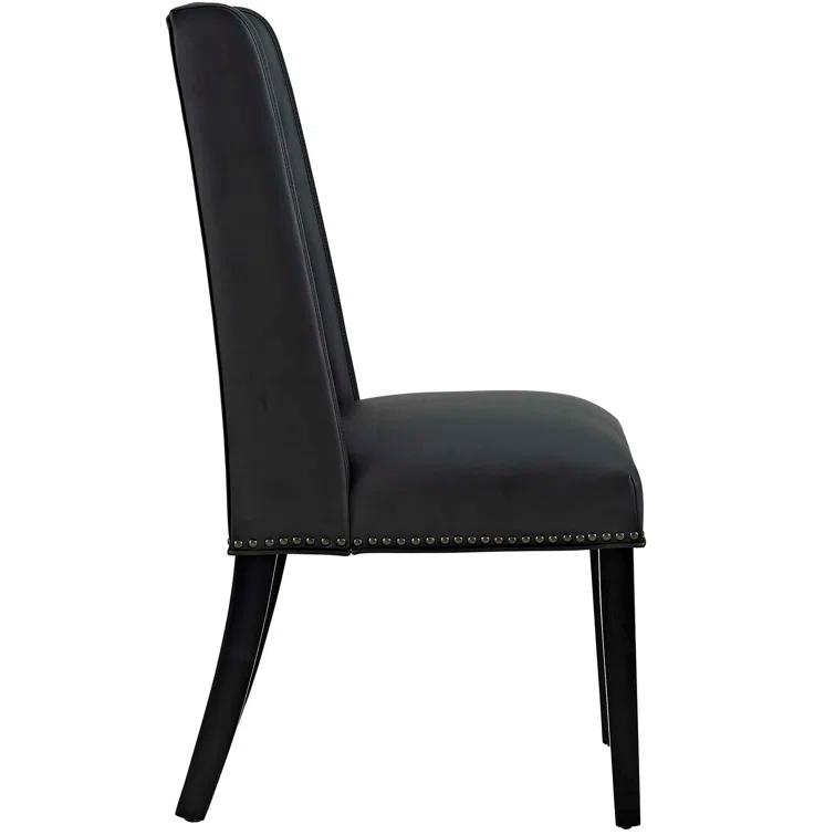 Modway Baron White Vinyl and Wood Frame Dining Chairs