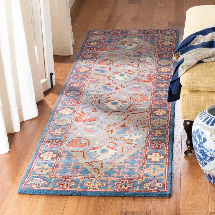 Antiquity AT508 Hand Tufted Area Rug - Blue/Red - 6'x6' - Safavieh.