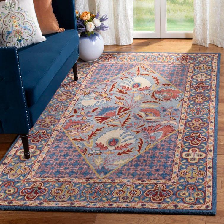 Antiquity AT508 Hand Tufted Area Rug - Blue/Red - 5'x8' - Safavieh.