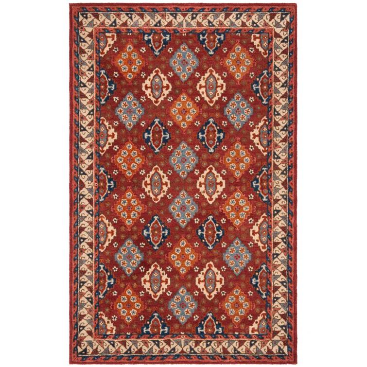 Antiquity AT509 Hand Tufted Area Rug - Red/Blue - 4'x6' - Safavieh.
