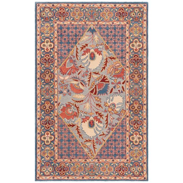 Antiquity AT508 Hand Tufted Area Rug - Blue/Red - 5'x8' - Safavieh.