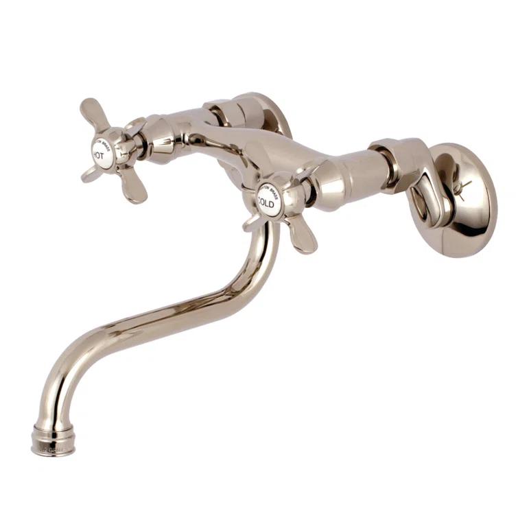 Kingston Brass KS116PN Kingston Brass Essex Two-Handle 2-Hole Wall Mount Bathroom Faucet