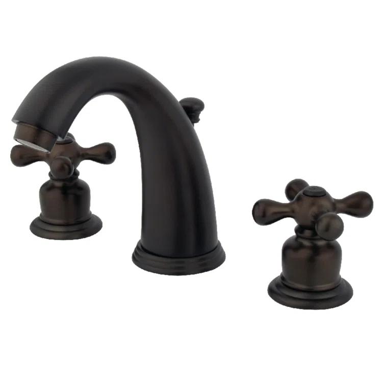 Kingston Brass Victorian Two-Handle 3-Hole Deck Mount Widespread Bathroom Faucet with Retail Pop-Up Drain
