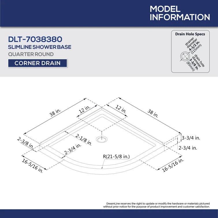 Prime 38" W x 38" D x 74.75" H Round Sliding Shower Enclosure with Base Included