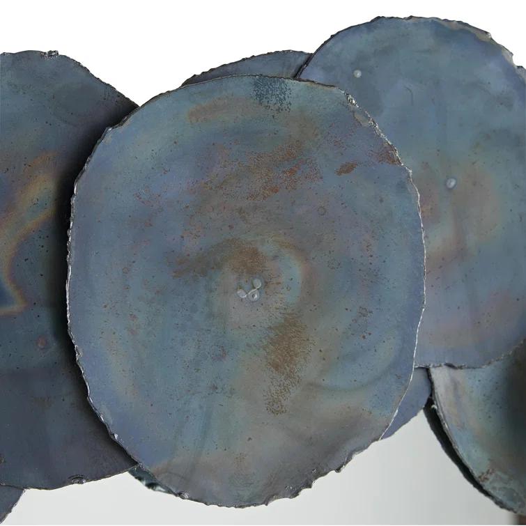 Burnt Iron Industrial Round Wall Mirror