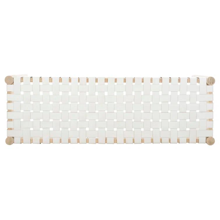 Orin 47" Woven Leather Bench