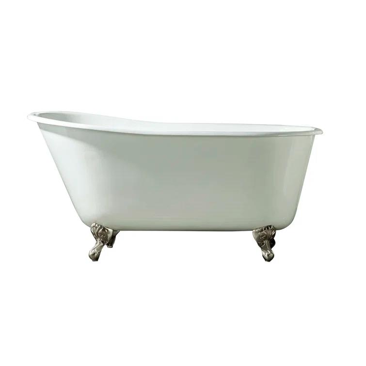 Gareth 53.25'' x 28.25'' Freestanding Soaking Cast Iron Bathtub