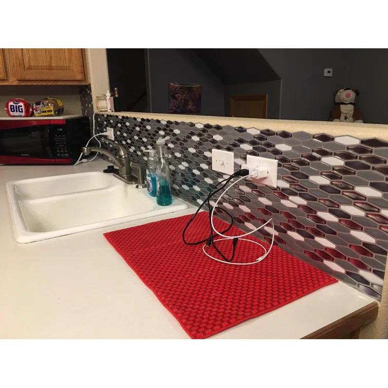 Art3d 0.6'' W x 2.4'' L PVC Peel and Stick Mosaic Tile