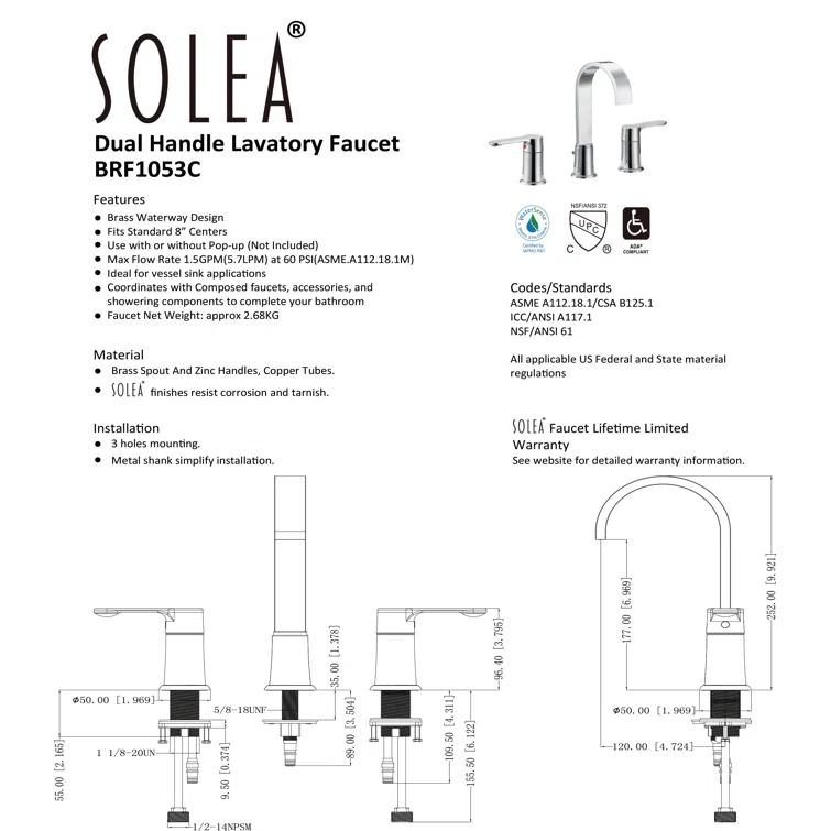 Placid Widespread 2-handle Bathroom Faucet