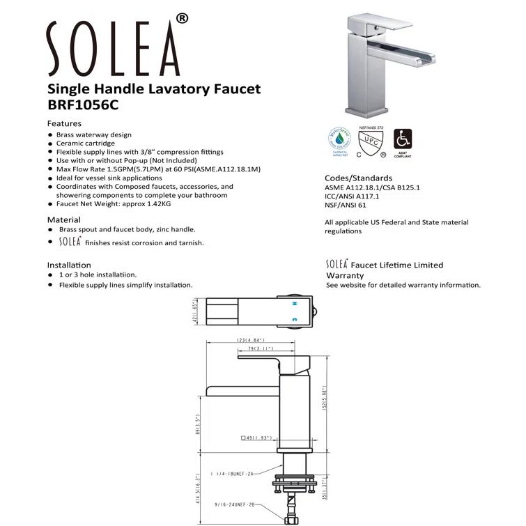 Safavieh BRF1056C Single-Hole Bathroom Faucet