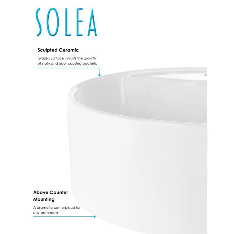 Safavieh Brook 16.7'' White Ceramic Circular Bathroom Sink with Overflow