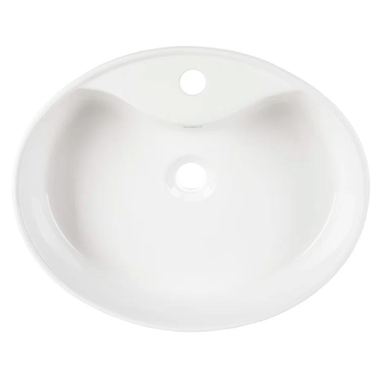 Safavieh Brook 16.7'' White Ceramic Circular Bathroom Sink with Overflow