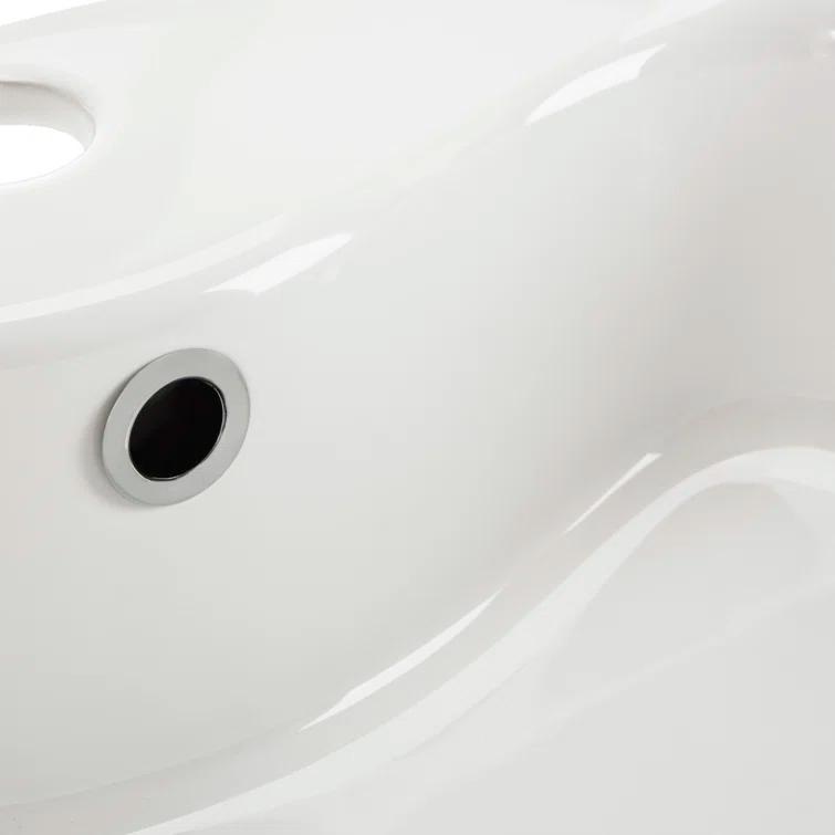 Safavieh Mira 16.92'' White Ceramic Circular Bathroom Sink with Overflow