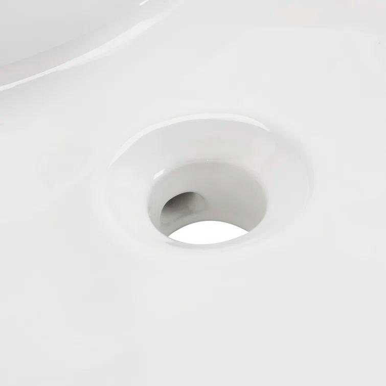 Safavieh Mira 16.92'' White Ceramic Circular Bathroom Sink with Overflow