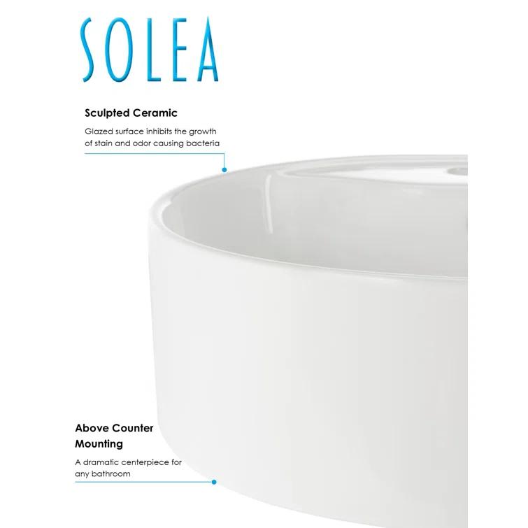 Safavieh Mira 16.92'' White Ceramic Circular Bathroom Sink with Overflow