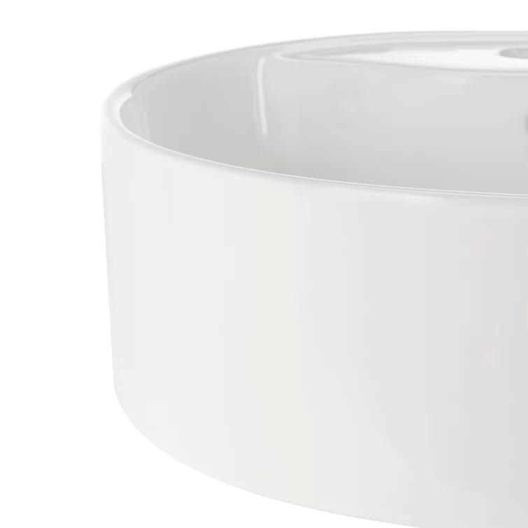 Safavieh Mira 16.92'' White Ceramic Circular Bathroom Sink with Overflow