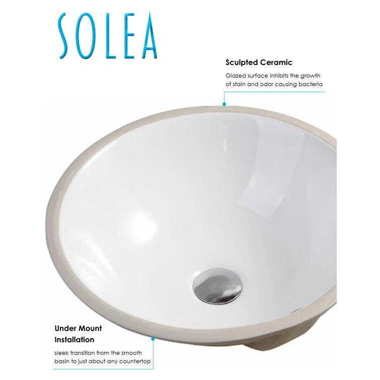 Safavieh Nerida 16.92'' White Ceramic Circular Bathroom Sink with Overflow