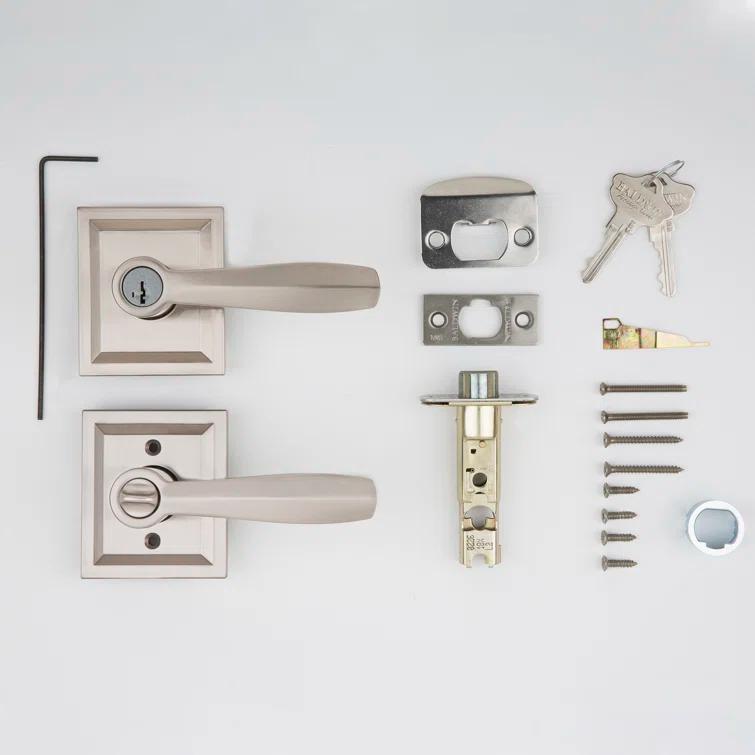 Baldwin Torrey Low Profile Rose Keyed Entry Lever Featuring Smartkey in SN