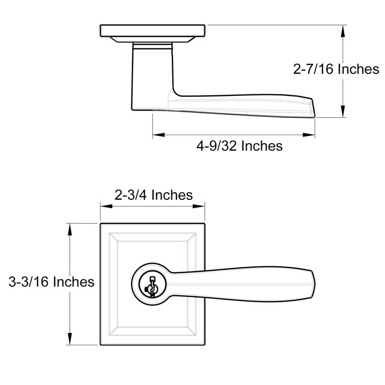 Baldwin Torrey Low Profile Rose Keyed Entry Lever Featuring Smartkey in VB