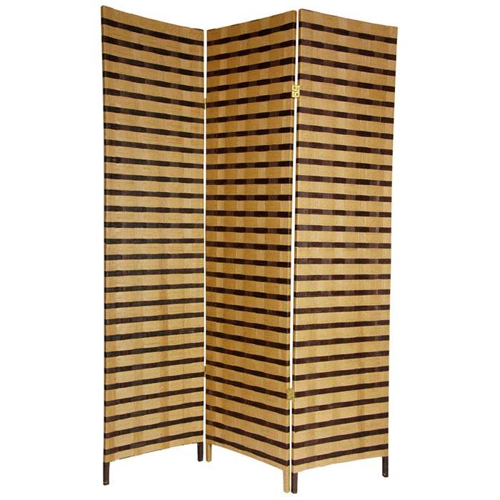 Oriental Furniture 6 ft. Tall Two Tone Natural Fiber Room Divider