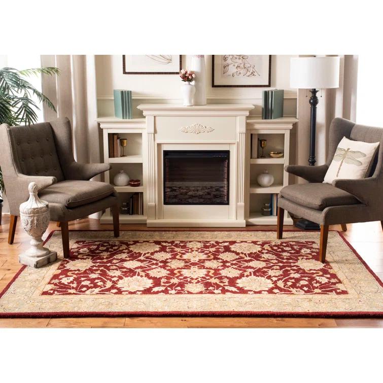 Anatolia AN522 Hand Tufted Indoor Area Rug - Red/Moss - 8'x8' - Safavieh