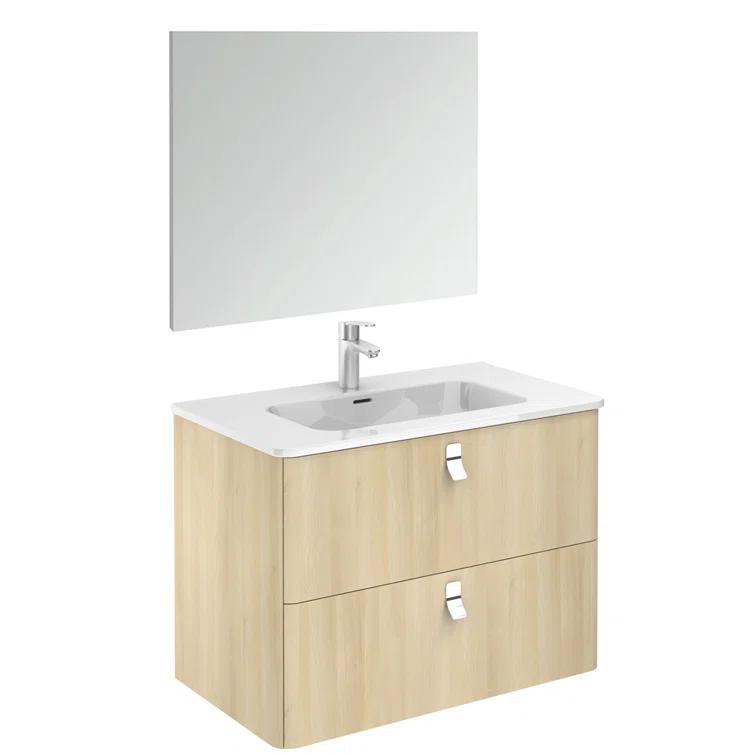 WS Bath Collections Concert 31.9'' Single Bathroom Vanity with Ceramic Top with Mirror
