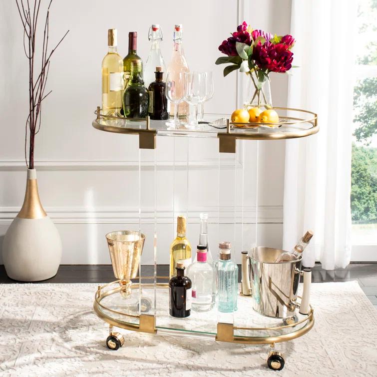 Lennon Bar Trolley - Brass - Safavieh