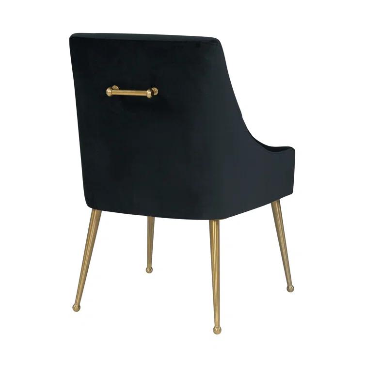 Beatrix 19'' H Velvet Upholstered Metal Parsons Chair