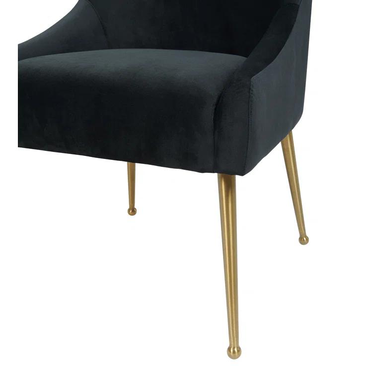 Beatrix 19'' H Velvet Upholstered Metal Parsons Chair