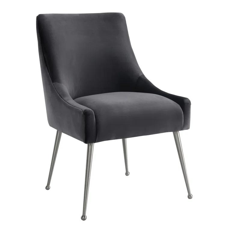 Beatrix 19'' H Velvet Upholstered Metal Parsons Chair