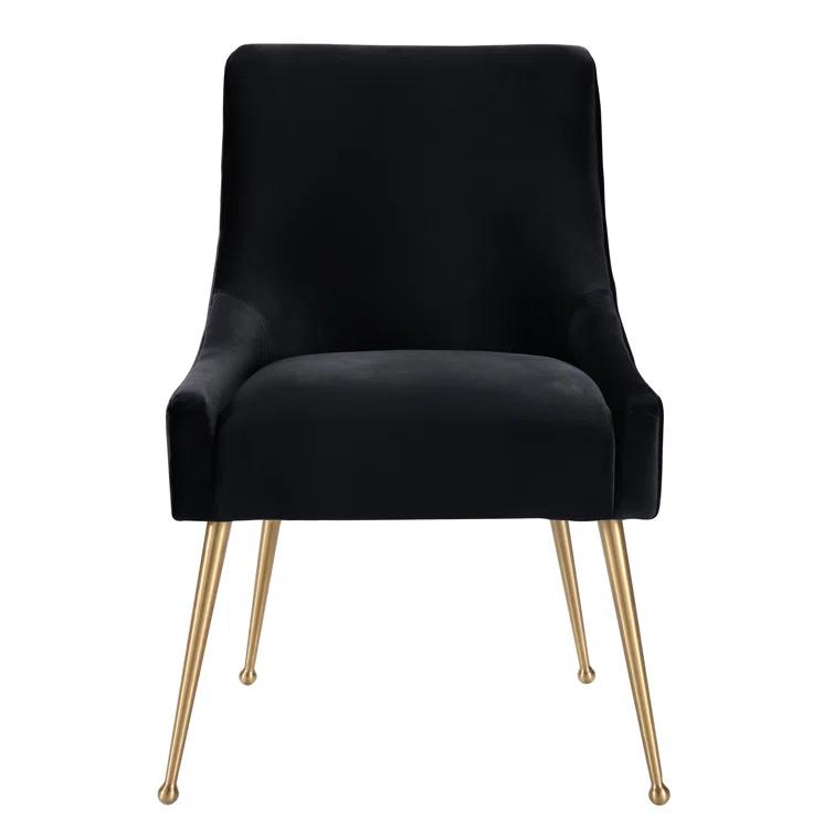 Beatrix 19'' H Velvet Upholstered Metal Parsons Chair