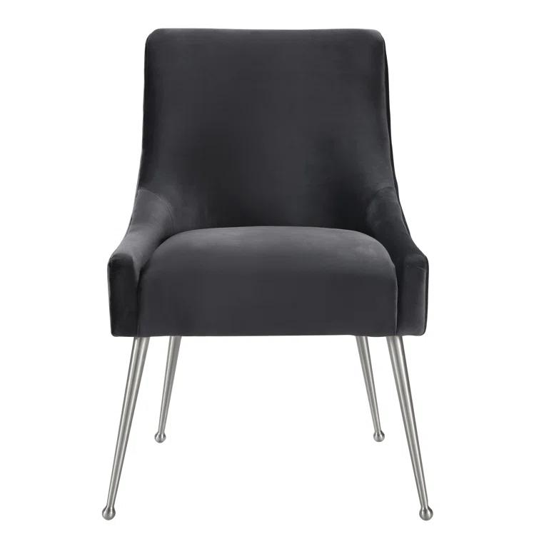 Beatrix 19'' H Velvet Upholstered Metal Parsons Chair