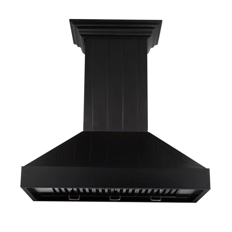 ZLINE 36 in. Wooden Convertible Vent Wall Mount Range Hood in Rustic Light Finish - Includes Motor (KPLL-36)