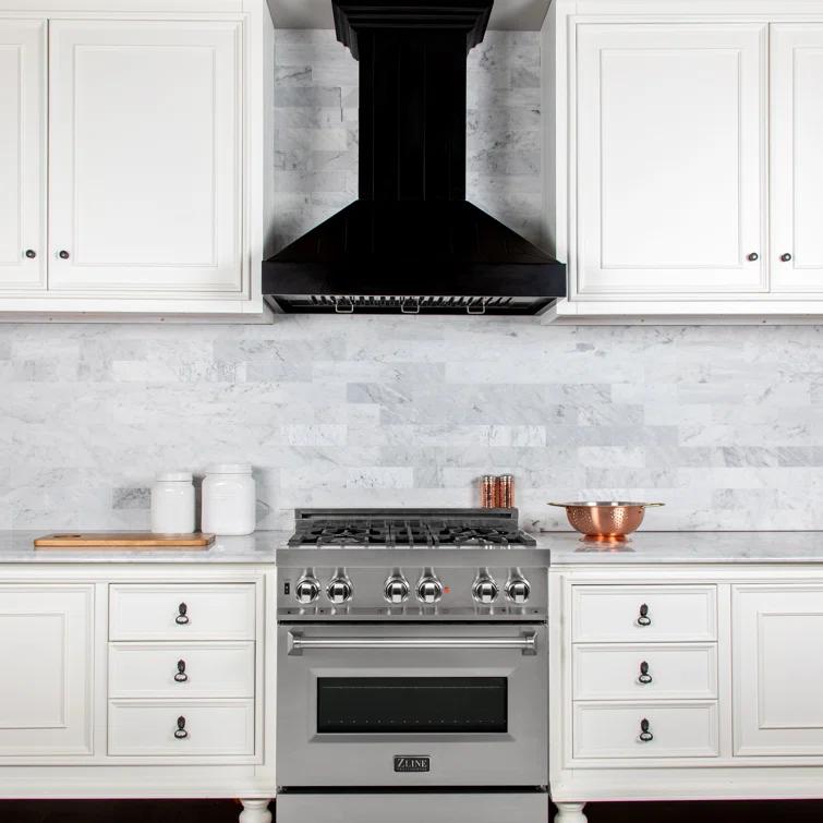 ZLINE 36 in. Wooden Convertible Vent Wall Mount Range Hood in Rustic Light Finish - Includes Motor (KPLL-36)