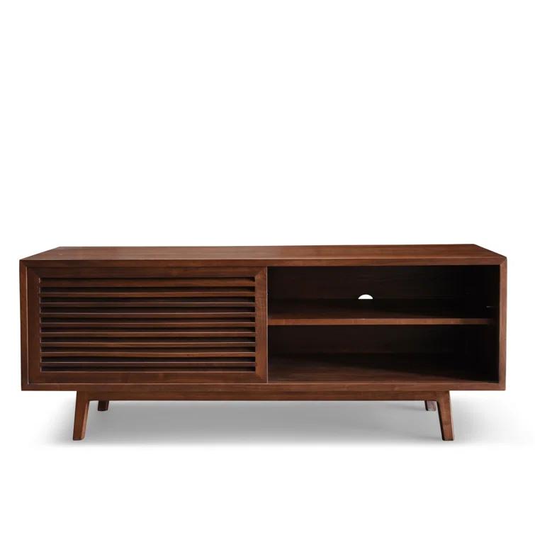 Gallery Solid Walnut Mid Century Modern TV Stand for TVs up to 60"