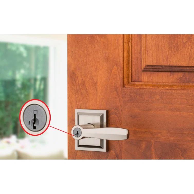 Baldwin Torrey Low Profile Rose Keyed Entry Lever Featuring Smartkey in SN