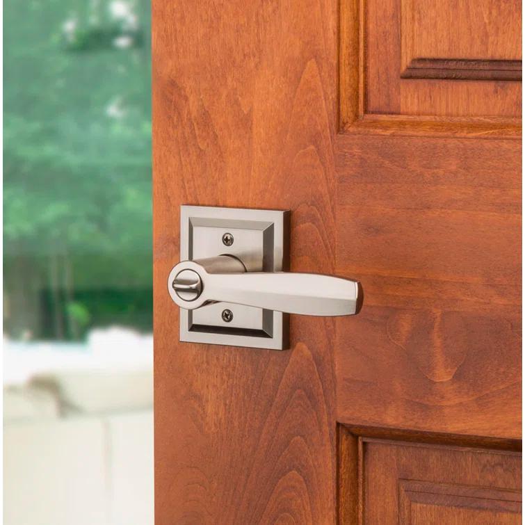 Baldwin Torrey Low Profile Rose Keyed Entry Lever Featuring Smartkey in SN