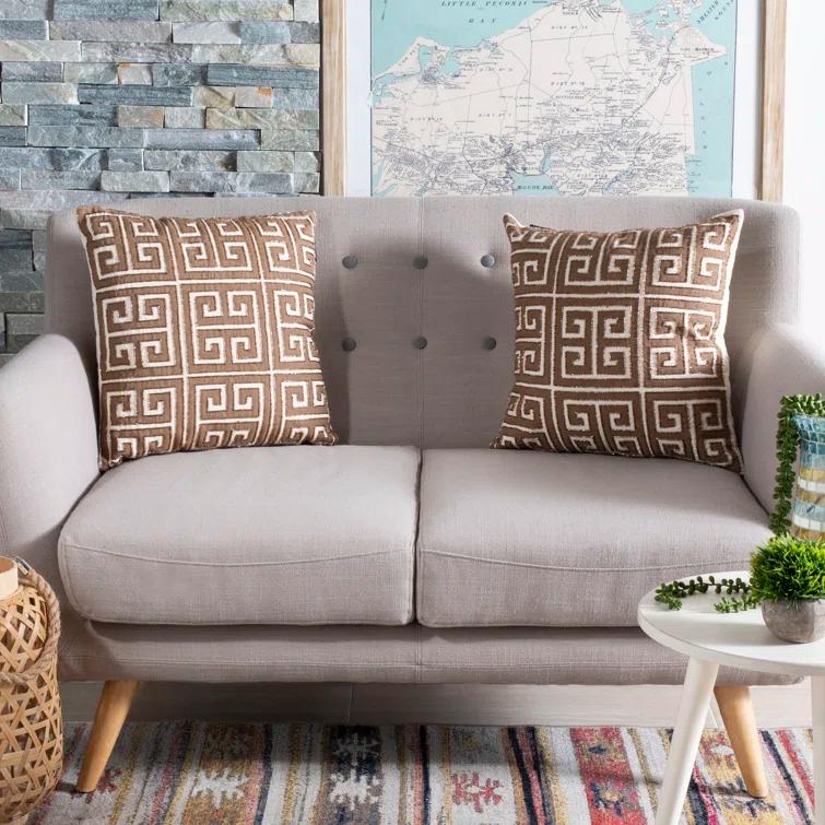Safavieh Embroidered Feather Throw Pillow (Set of 2)