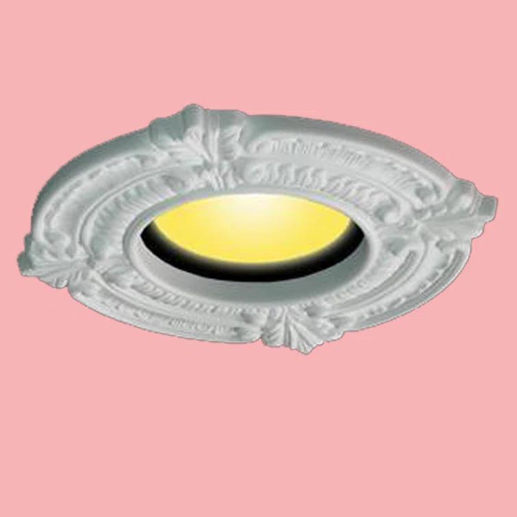 White Ceiling Medallion Urethane Recessed Trim 6" ID X 10" OD