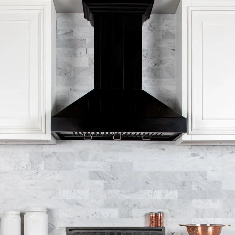 ZLINE 36 in. Wooden Convertible Vent Wall Mount Range Hood in Rustic Light Finish - Includes Motor (KPLL-36)