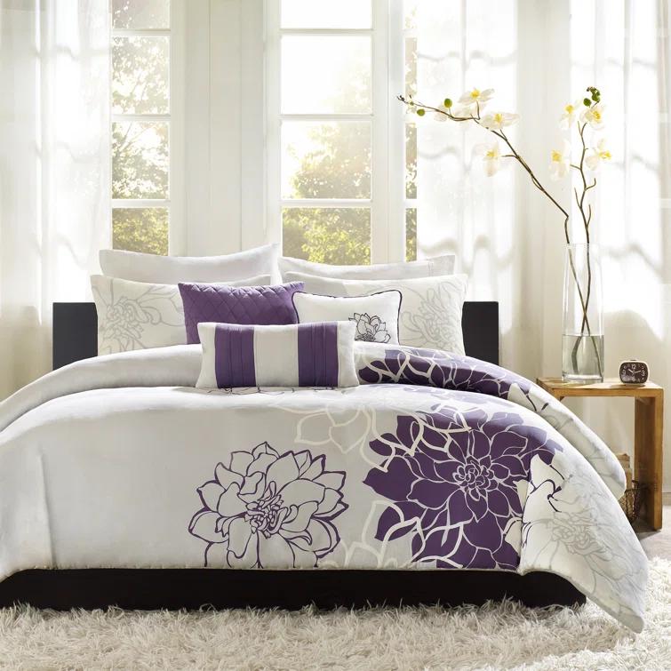 Madison Park Lola 7 Piece Floral Cotton Comforter Set
